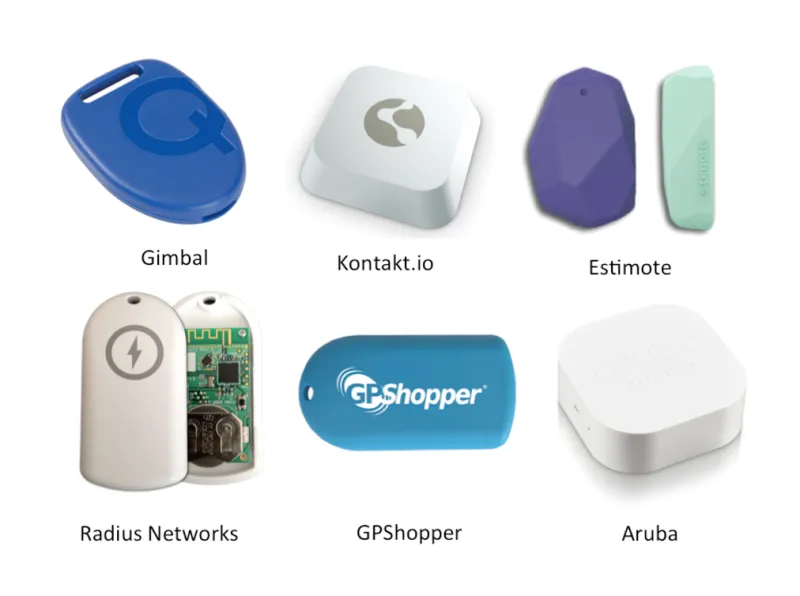 Different models of Beacon devices available on the market