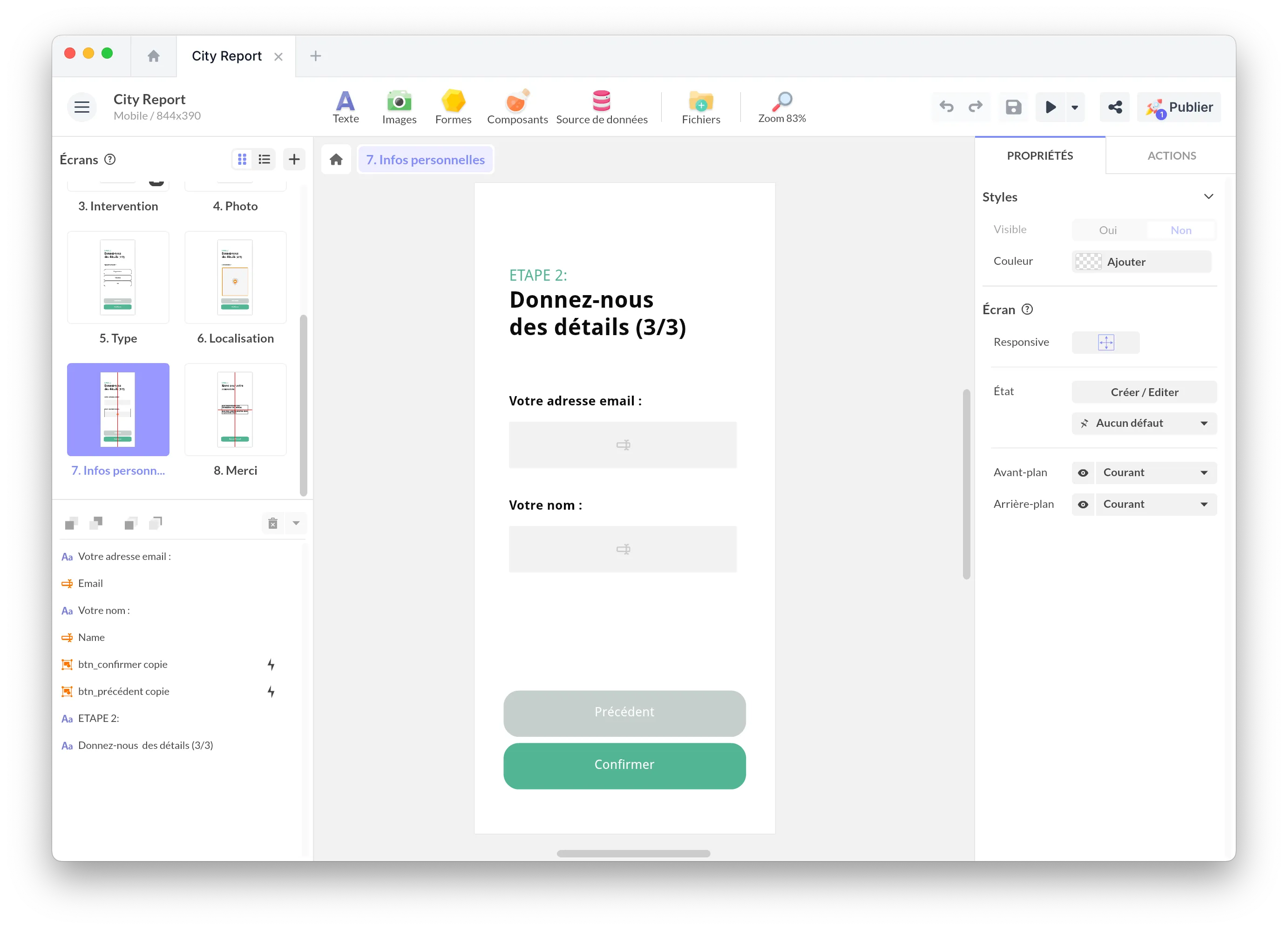 PandaSuite Studio visual editor