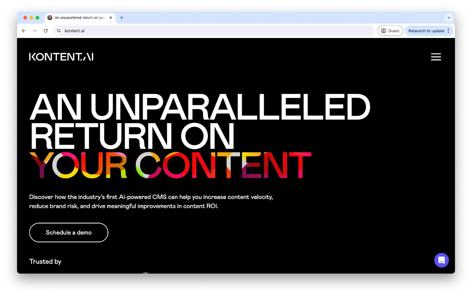 Kontent Homepage - Headless CMS