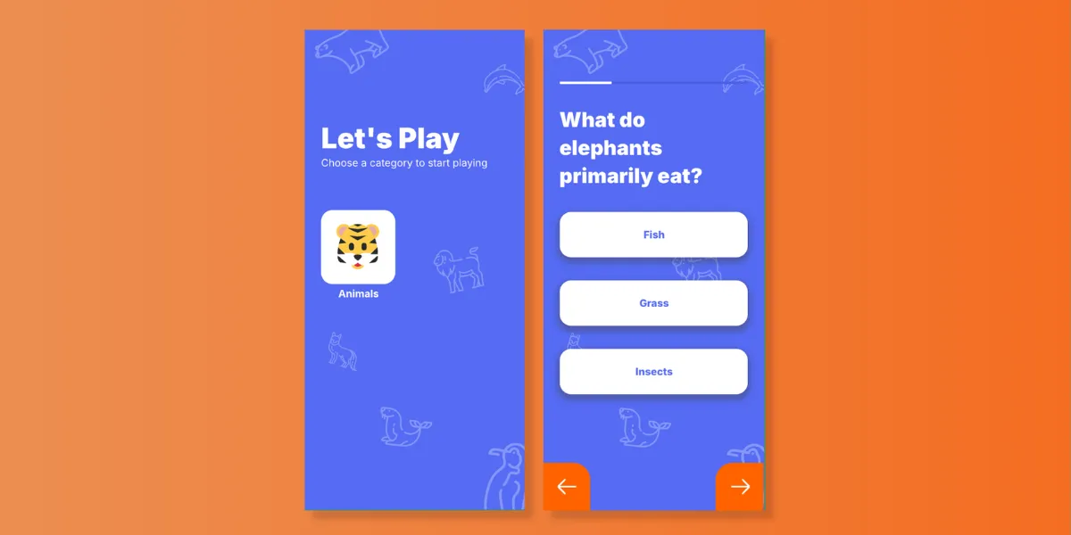 Screenshot of the new Airtable Animal Quiz template