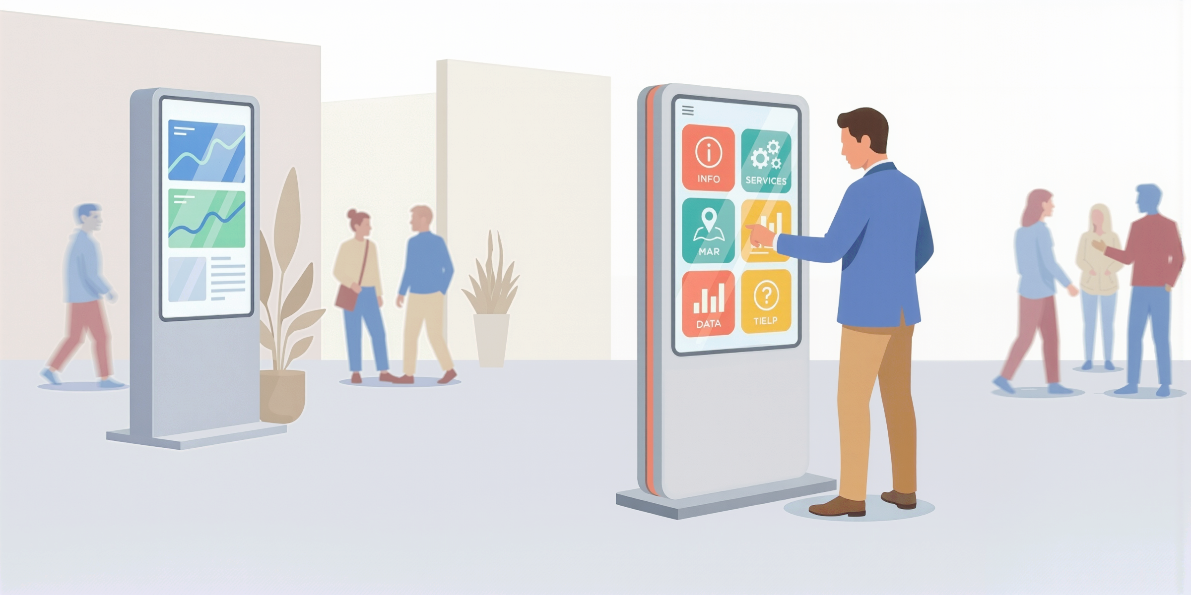 Discover the main families of interactive kiosk software and how to compare them according to your needs.