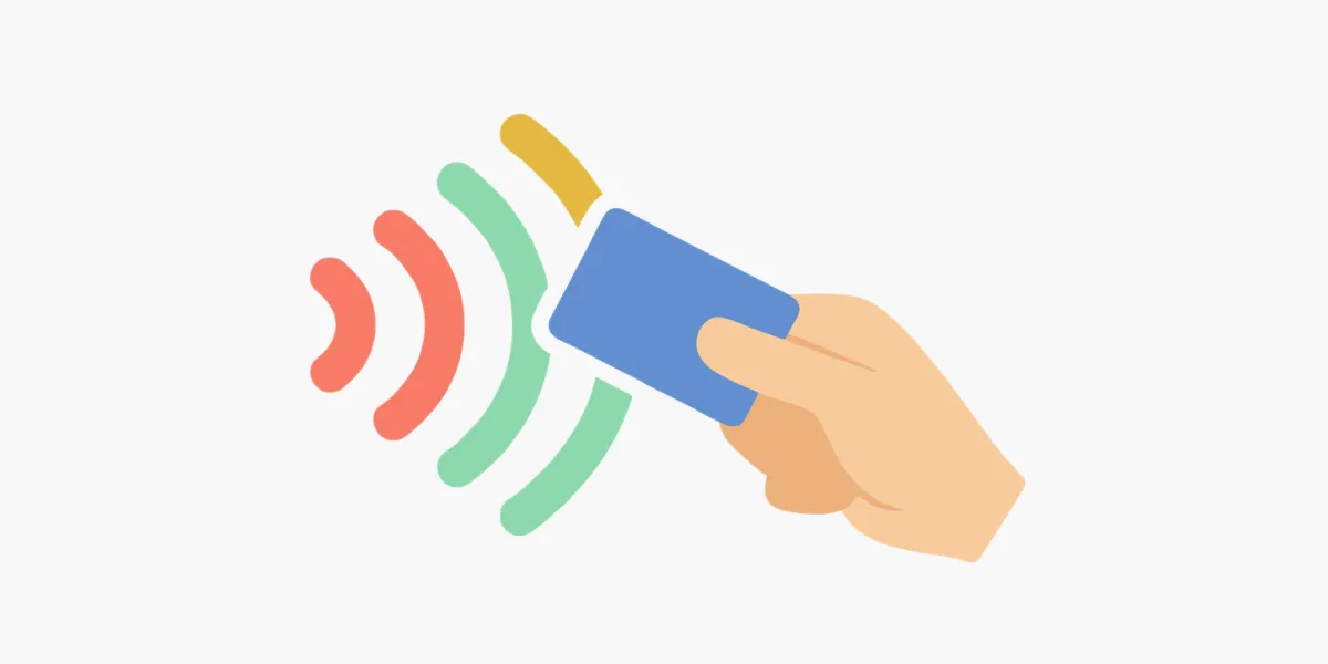 NFC contactless communication - card and waves
